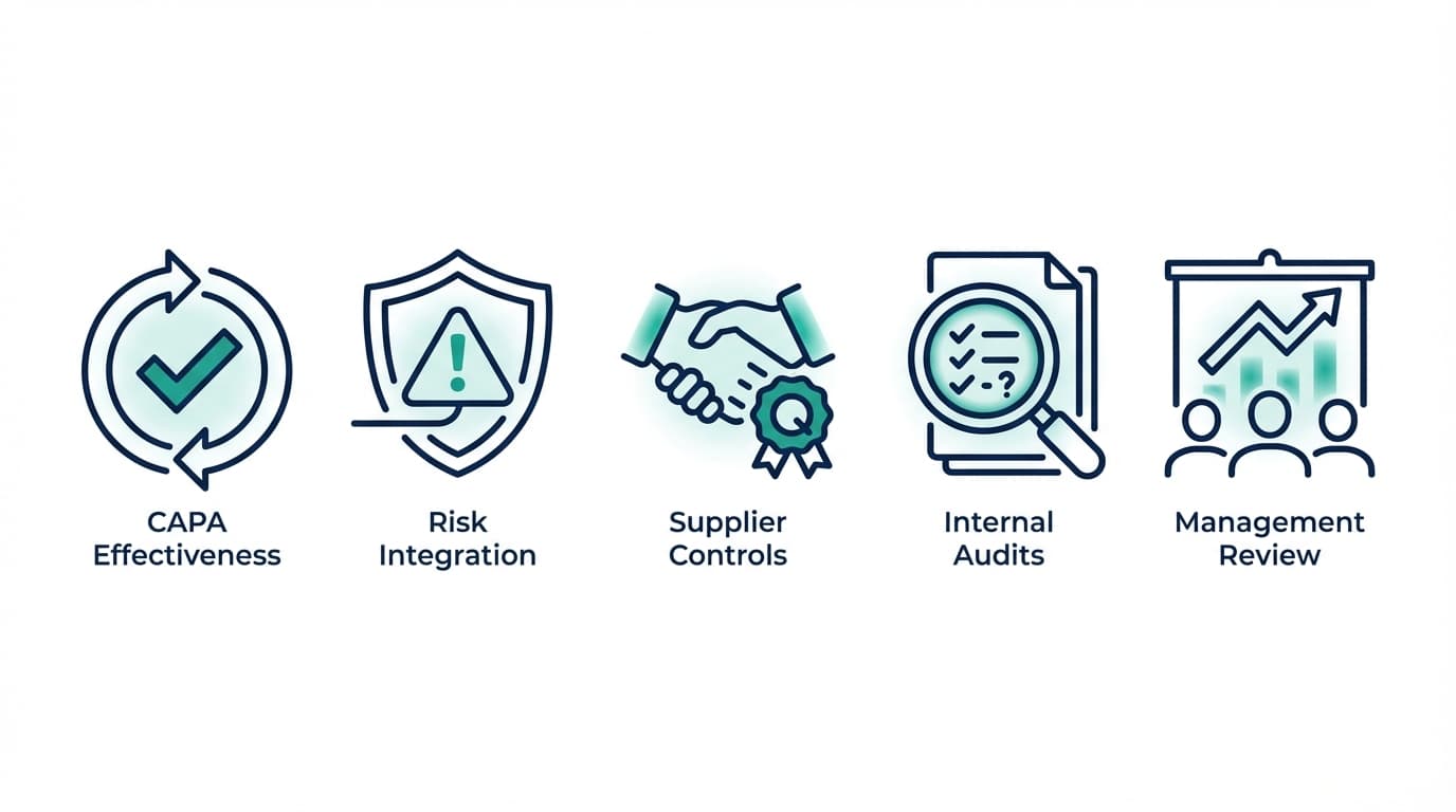 Mock audit in progress with consultant simulating investigator role